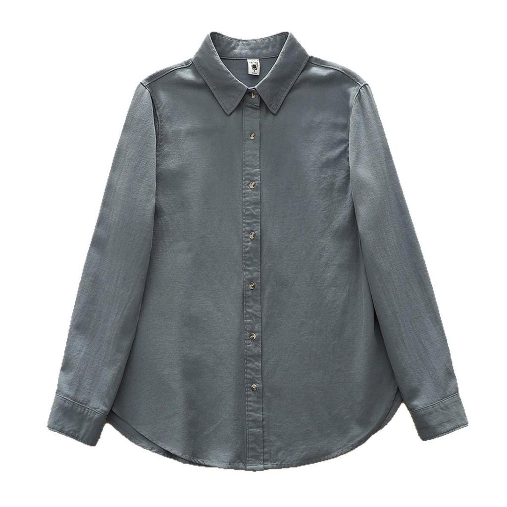 Japanese Style Long Sleeve Brushed Cotton Women's Shirt