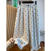 Women's Polka Dot Wide-Leg Pants Elastic Waist Drawstring Casual Trousers Lightweight Breathable Roll-Up Cuff Lounge Pants