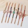 Fashionable Square Diamond Embedded Quartz Watch Student Watch Versatile Simple Design Colorful Diamonds Attracting Students