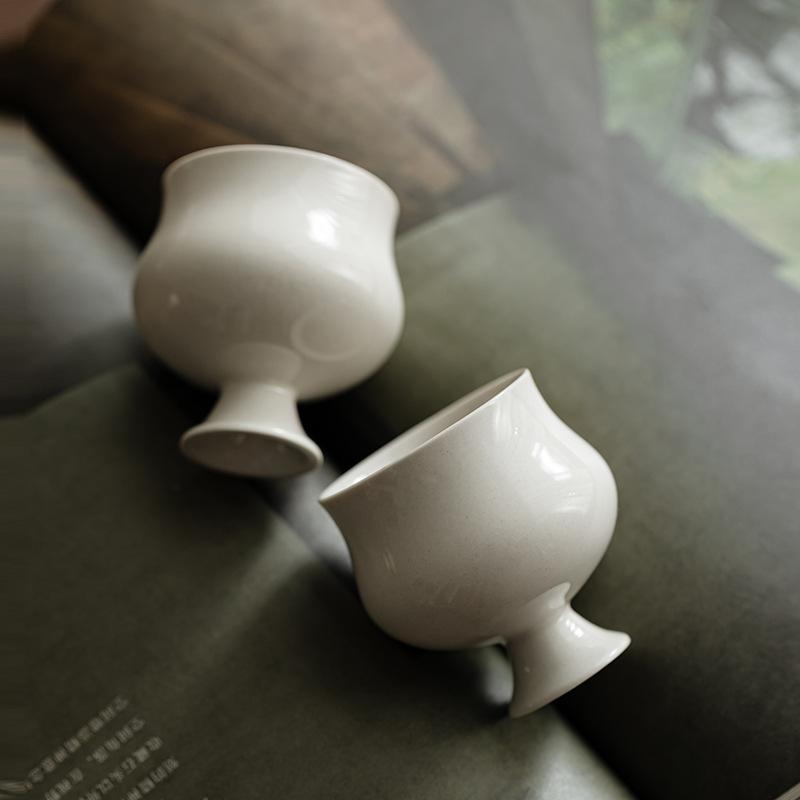 Plant Ash Clay Buddha's Hand Tea Cup High-footed Host Cup Song Dynasty Style Gongfu Tea Set Home Office