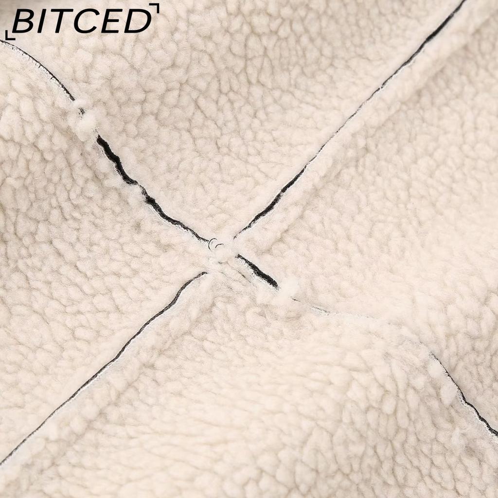 BITCED Women's Autumn/Winter Plus Size Fashion Shearling Coat Loose-Fit Shearling Coat