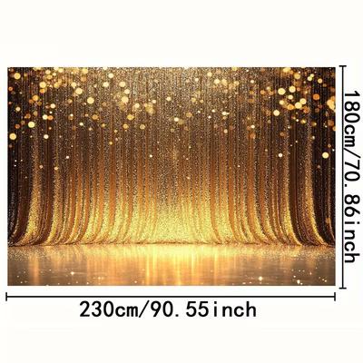 2D Golden Curtain Backdrop for Gala Events, Corporate Parties & Live Performances