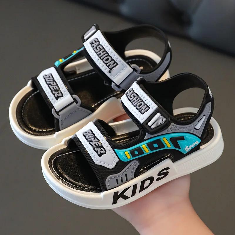 Atmungsaktive Sportsandalen Sommersandalen für Jungen Lässiger Strandschuh Bequeme Kinderschuhe mit weicher Sohle Modische rutschfeste Sandalen