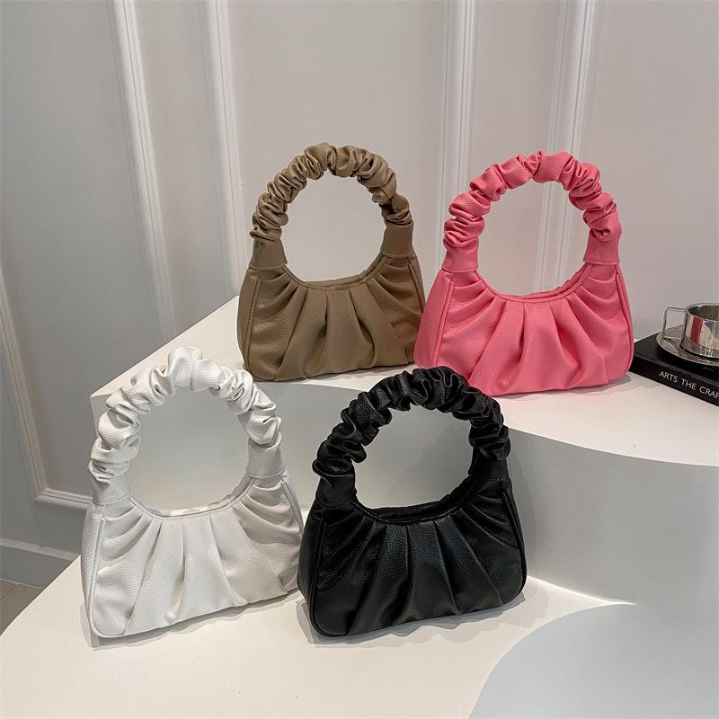 Cloud pleated baguette texture 2025 large capacity new trend portable shoulder underarm bag women