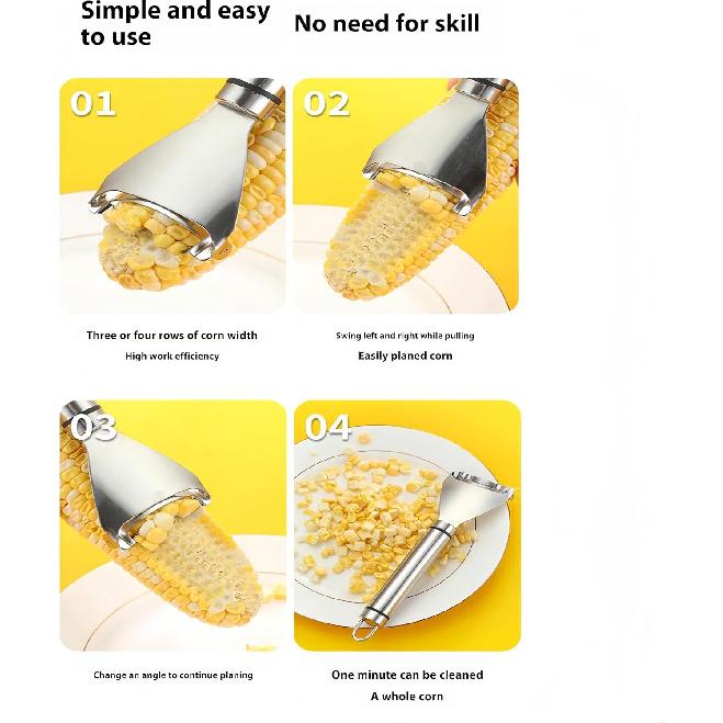 Corn Peeler for Corn on the Cob,Stainless Stee Corn Cutter,Kitchen Tools and Gadgets,Easily pPel Kernels From the Cob