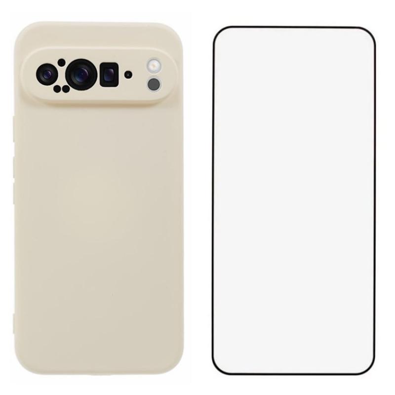 

WANLONFENG RB2 Series for Google Pixel 9 Pro Case TPU Phone Cover with Screen Protector White
