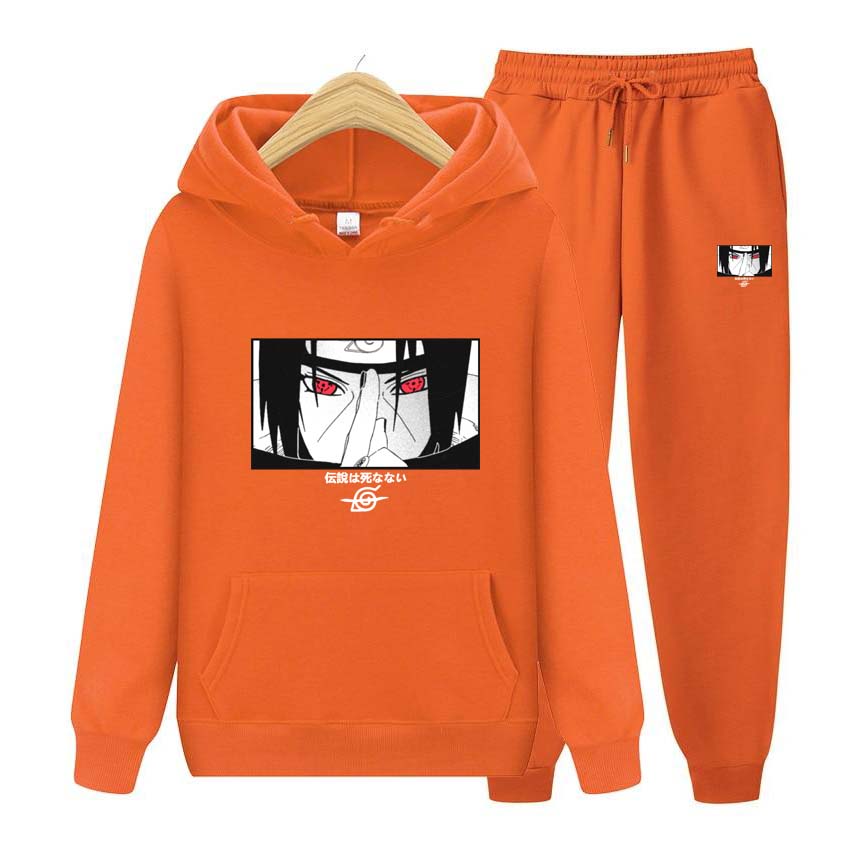 Men's Sets Anime Print Sweatshirt Sport Suit Tracksuit 2 Pieces Set Sweatshirt+Pants Suit Hooded Jacket Coat