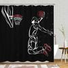 3D Basketball Shower Curtain Sets For Boys Teens Athlete Gym Theme Sports Bathroom Curtain Polyester Waterproof Shower Curtain