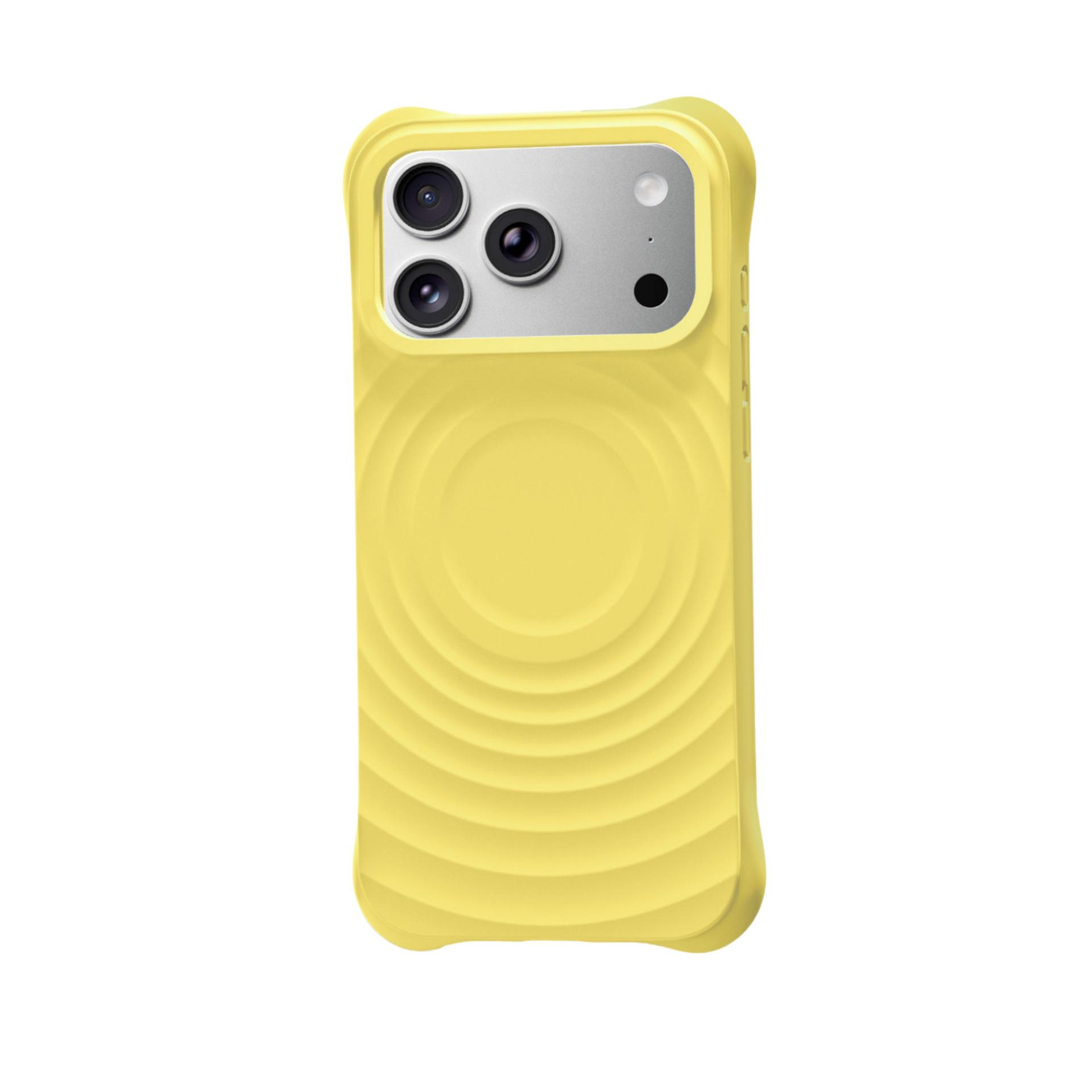Compatible with Apple iPhone 17 Pro Max Magnetic Wave Pattern Silicone Phone Case with Camera Button Protection. 17 Pro