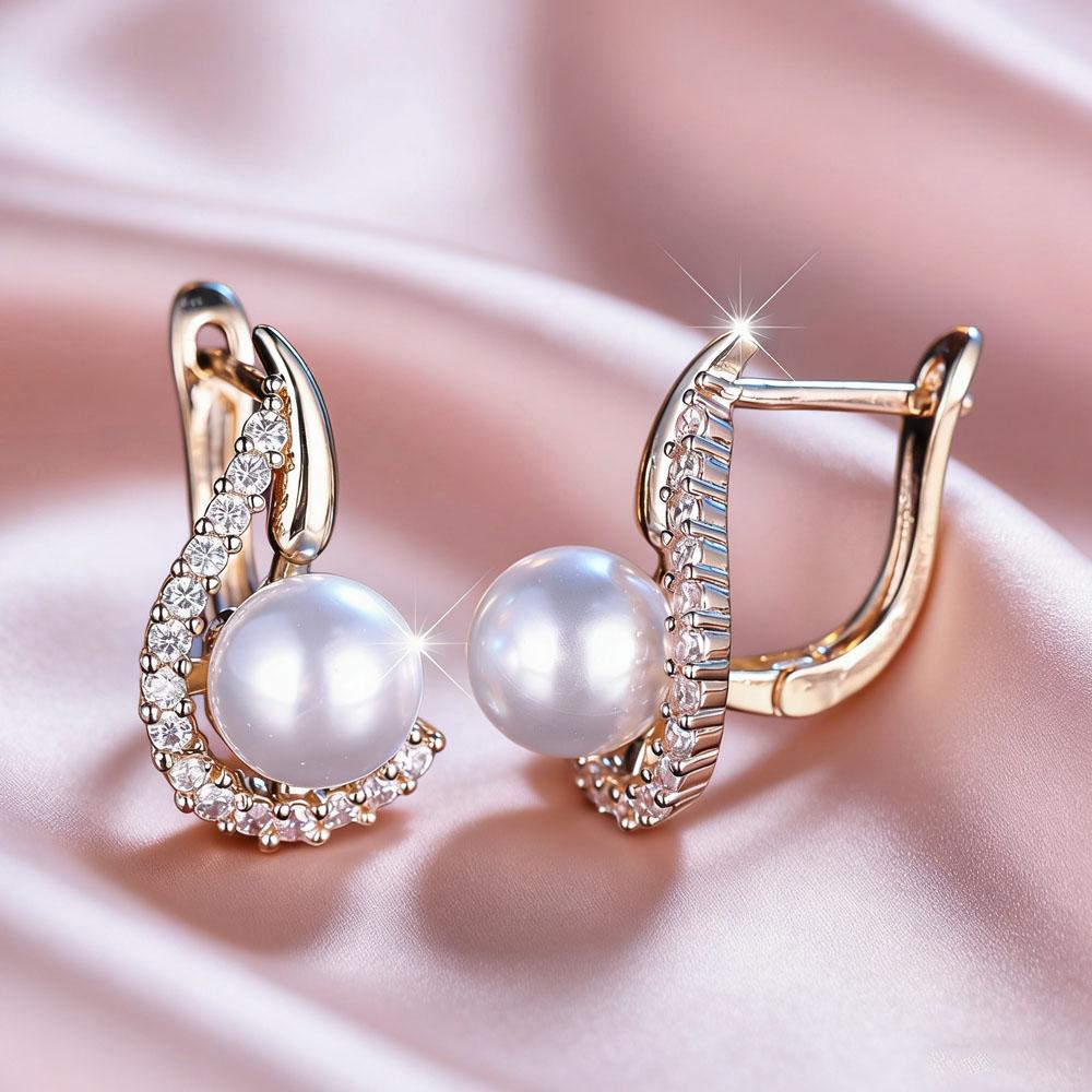 SIMJOO Розовое золото Модные геометрические формы Благородные женские серьги-подвески с камнями