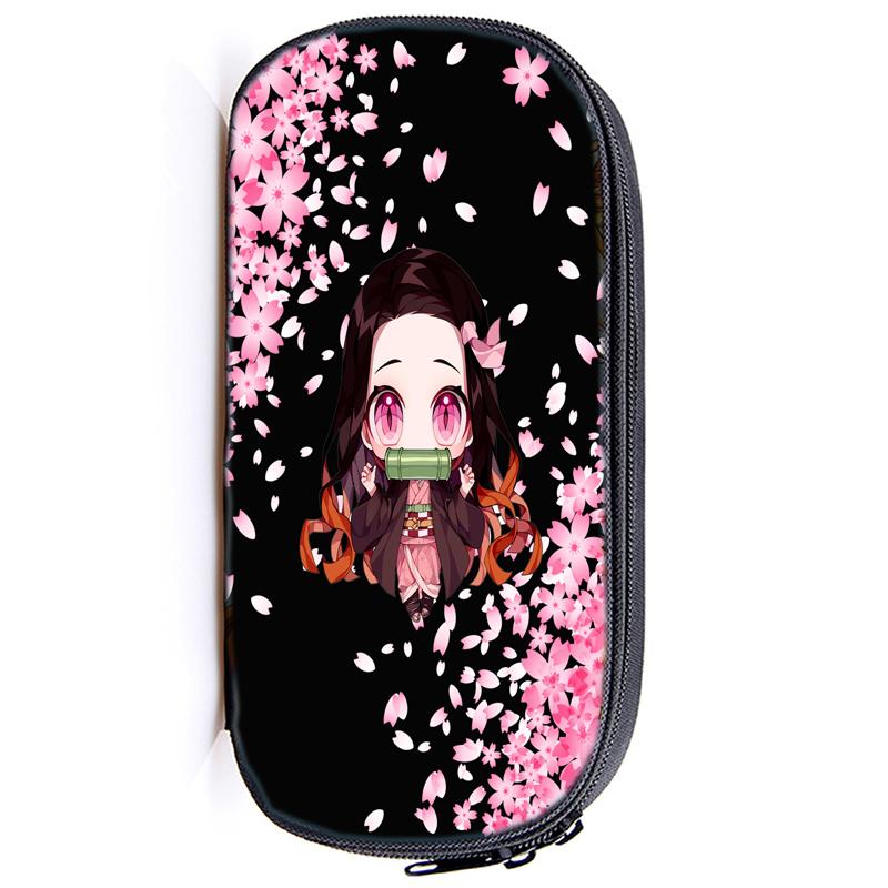 Demon Slayer Kamado Tanjirou Pencil Case Nezuko Boys Girls Kids Zenitsu Kimetsu No Yaiba Pencil Box Students Anime Pen Bags Children Gifts