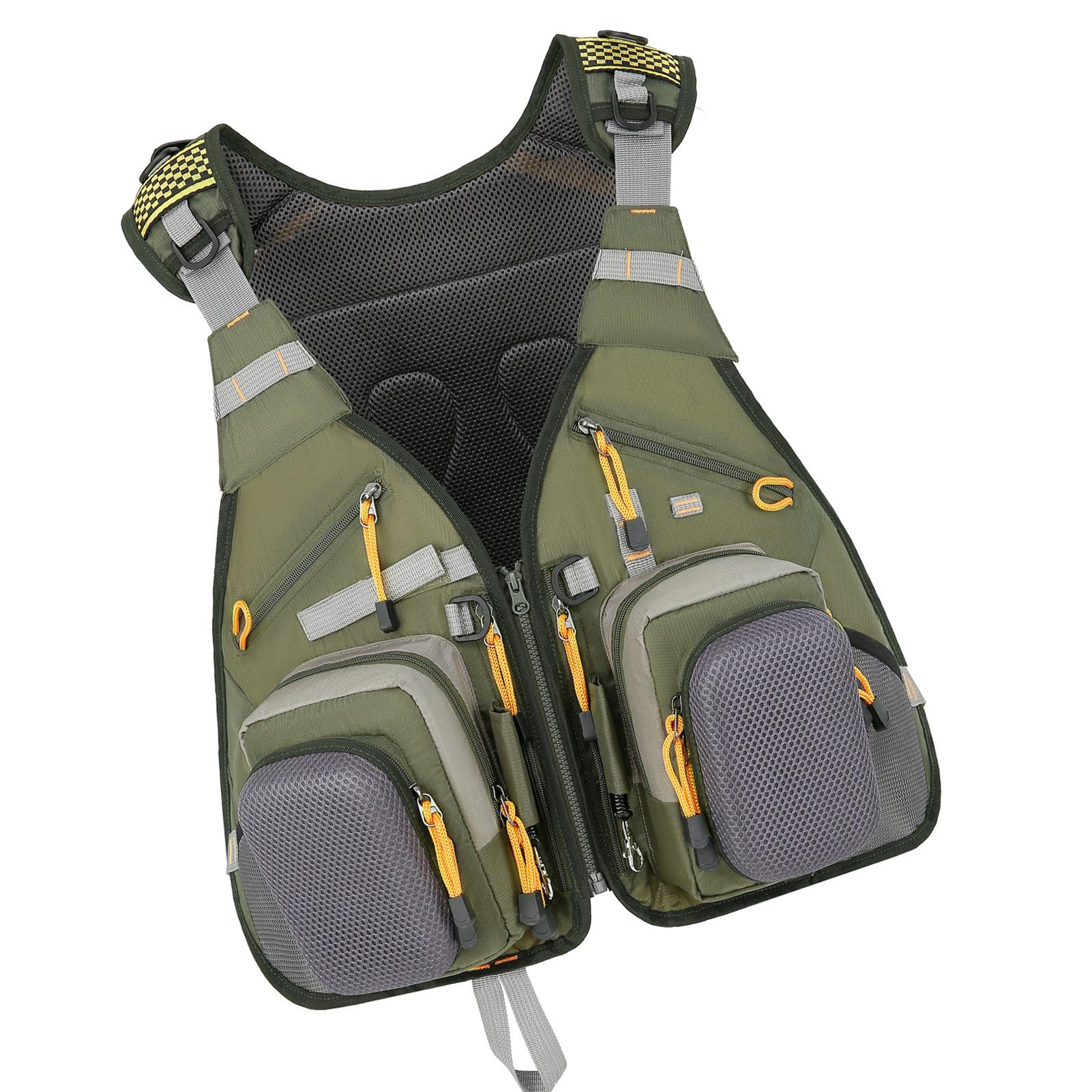 

Рыболовный жилет с 16 карманами, регулируемый жилет-органайзер для рыболовных снастей для ловли на озере, ручье и пруду