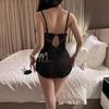 Original Erotic Underwear Sexy halter nightgown Hot Lace Seductive Mesh See-through Pajama Uniform 8926