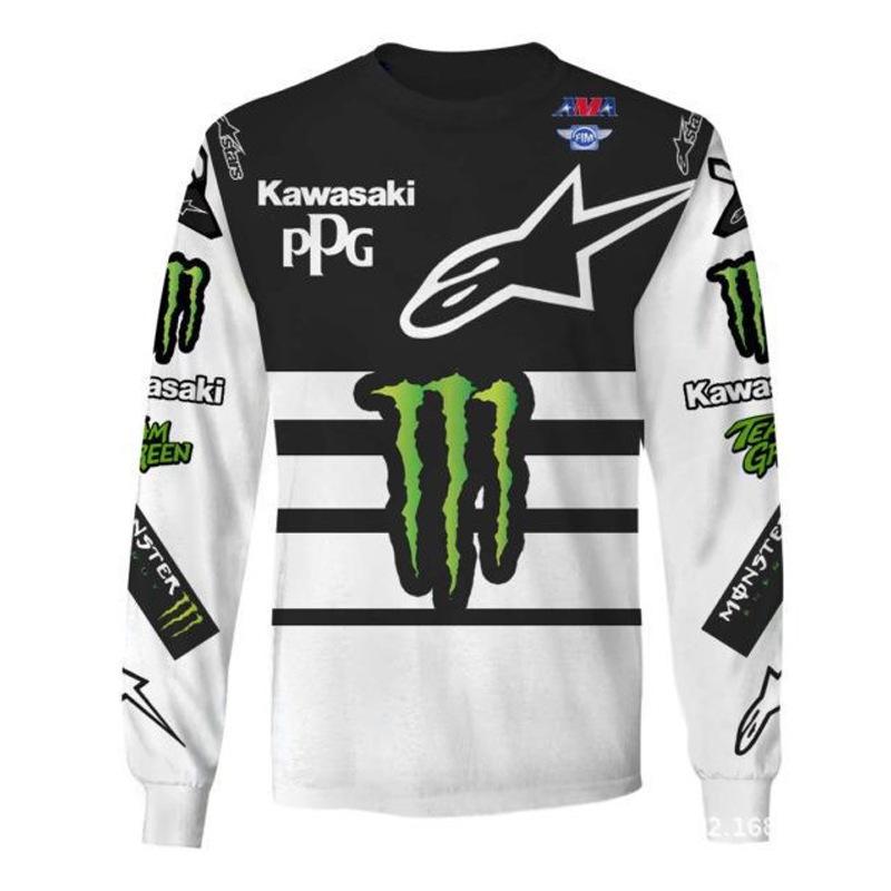 Herren Atmungsaktives Langarm Off-Road Motorrad Trikot T-Shirt für Frühling/Sommer