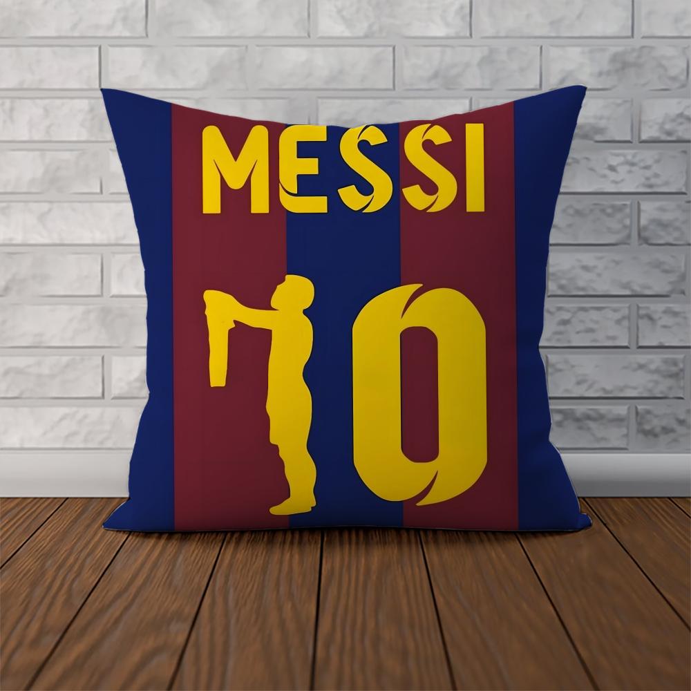 MMessi Pillow Case For Car Sofa Decorative Home Doublesided Print Plush Square Throw Pillow Cushion Cover