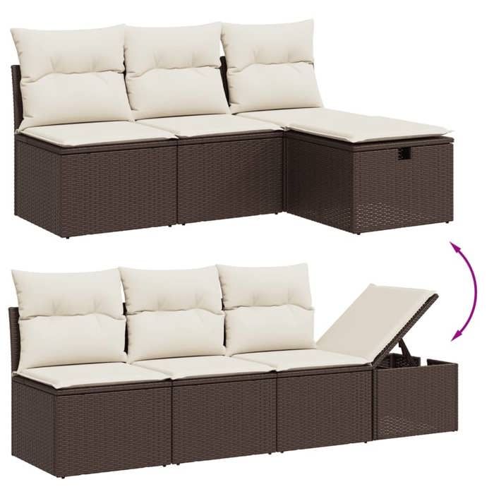 VidaXL Garden Lounge Set with Cushions 8 Pcs, Patio Sofas, Patio Furniture Set, Outdoor Furniture, Brown 3263589