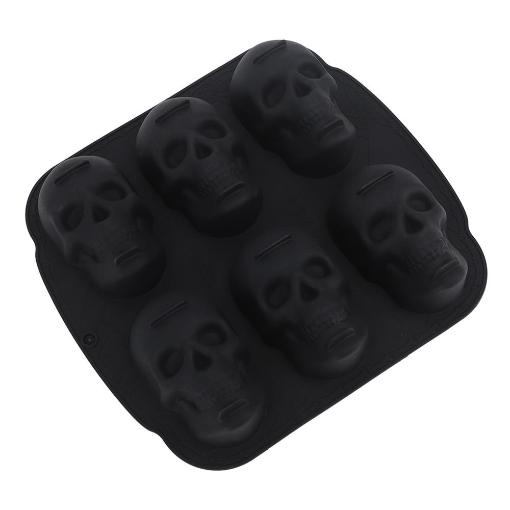 Elasticity Skeleton Head Cake Mold Food Grade Silicone Skull Baking Mold Skull Cake Pan Halloween