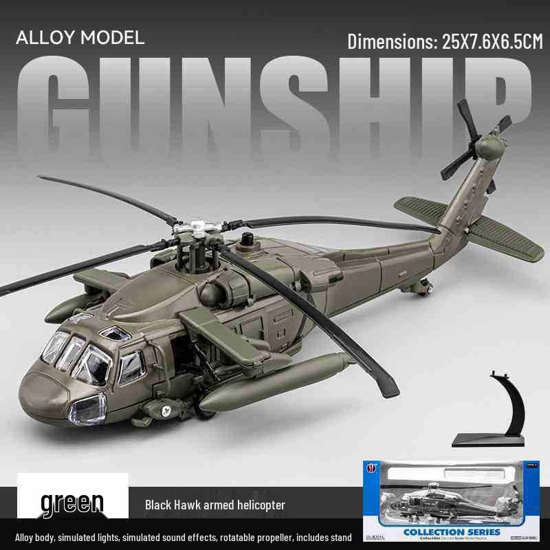 Apache Helicopter Alloy Model Military Toy for Kids