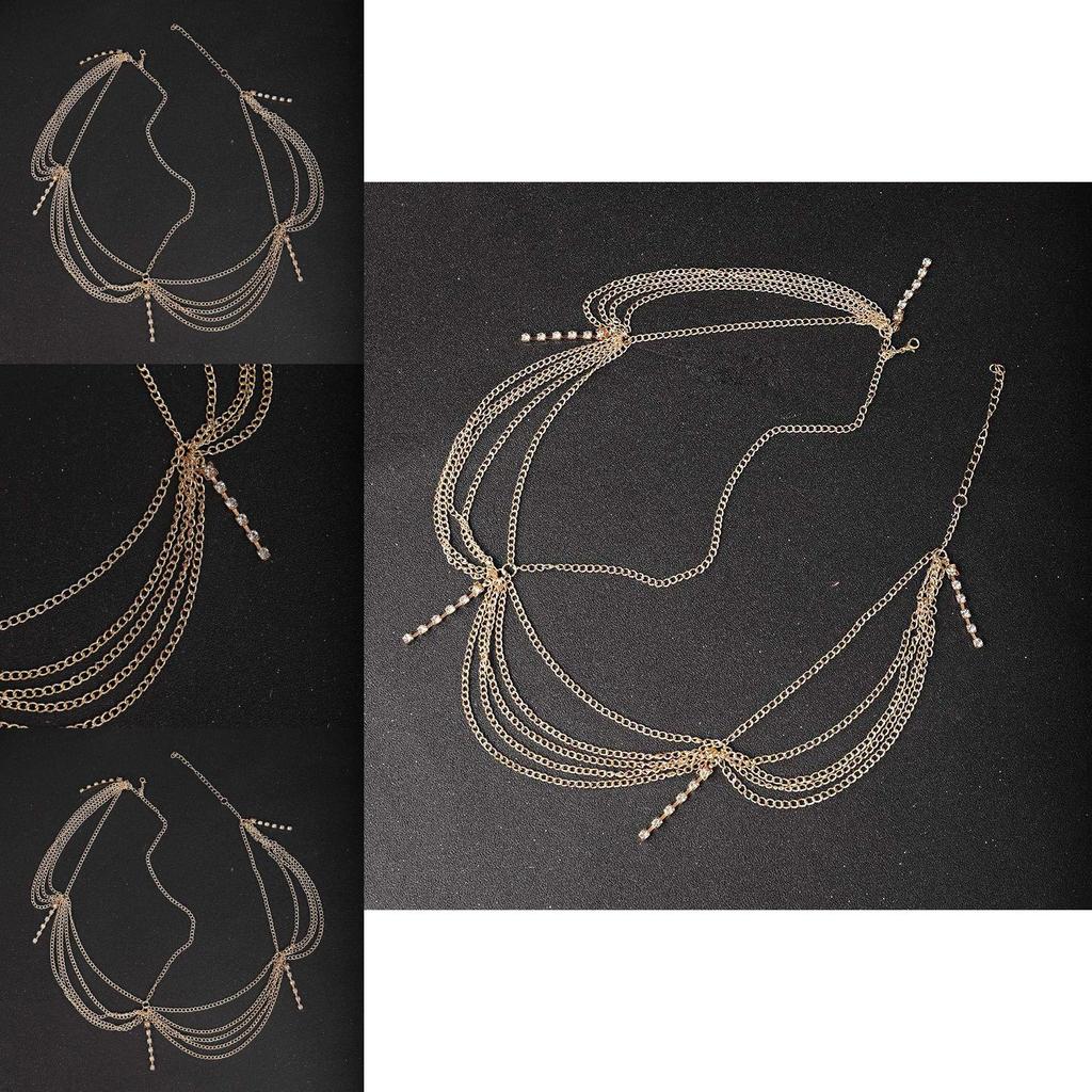 Fashionable Rhinestone Decoration Multi Layer Chain Design Women Headwear For Brides And Wedding Events