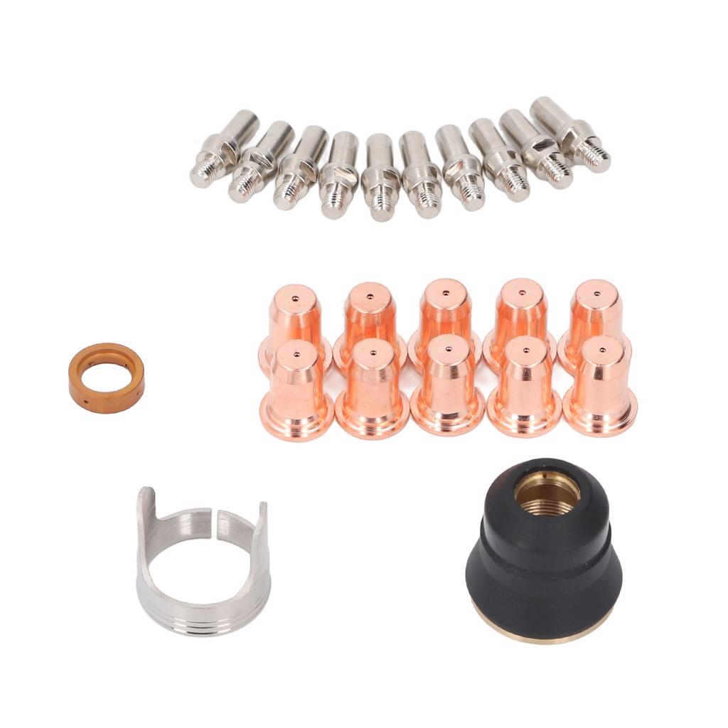 23PCS Set Plasma Cutter Consumables Plasma Cutting Nozzle Electrode Shield Cup and Ring
