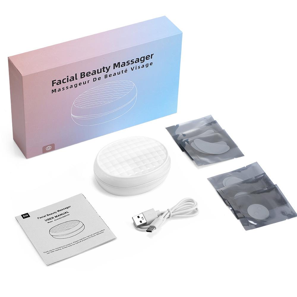 

Электрический массажер для лица и глаз 2 в 1 EMS, красный свет, прибор для красоты лица, лифтинг лица, подтяжка кожи, против морщин, стимулятор мышц белый