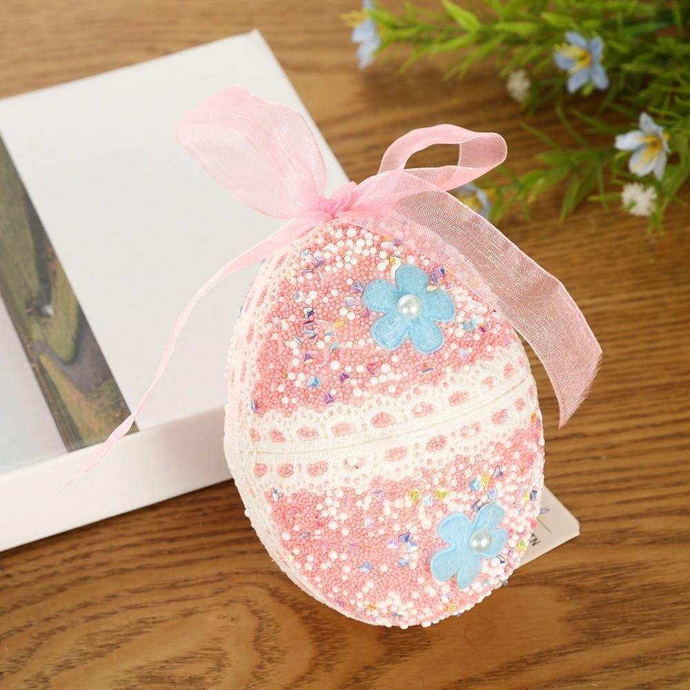 1PC Colorful Easter Eggs DIY Craft Multi-pattern Bunny Eggs Hanging Ornament Foam Mini Colorful Eggs Decoration