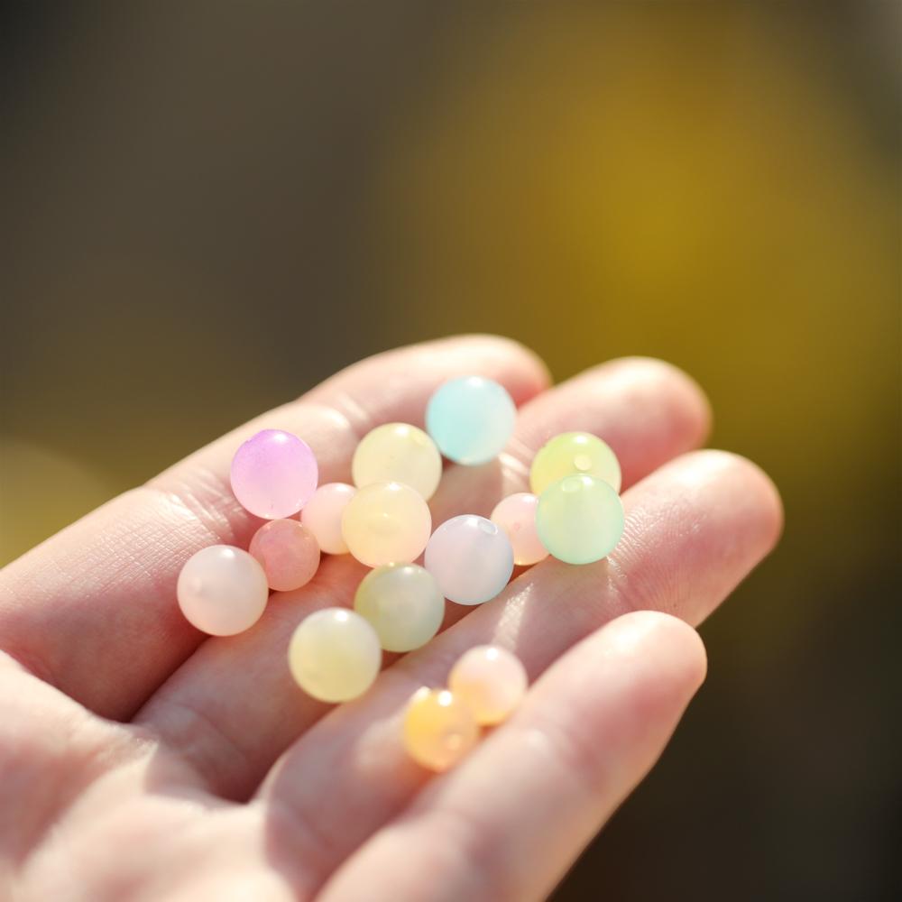 50Pcs 8/10mm Colorful Jelly Result Round Acrylic Beads Loose Spacer Beads for DIY Bracelet Necklace Jewelry Making Accessories