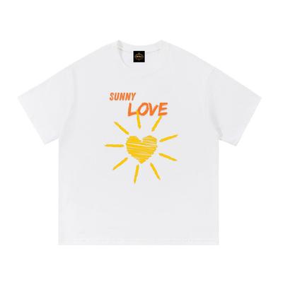 MZKJ Sunny Love T‑Shirt and Kids Shirt, Heart Sun Graphic Tee, Bright Minimalist Casual Top, Positive Summer Vibe Gift
