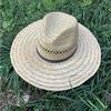Handmade Straw Hat Wide Border Hat Crochet Travel Bucket Hat Sun Protecting Hat for Adult Children Man Women