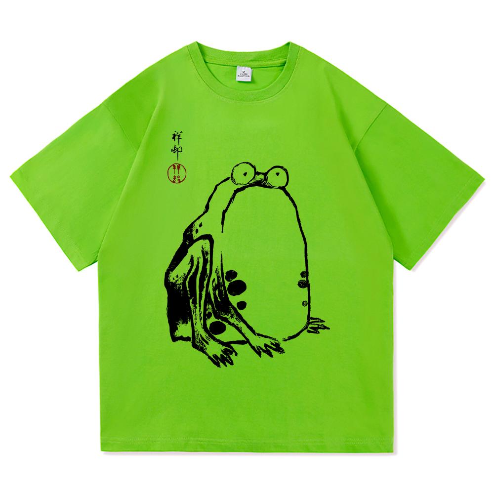 Vintage Unimpressed Frog T Shirt Fashion Men/Women Aesthetic Funny Japanese Anime T-Shirt High Quality Casual Cotton Tees Shirts