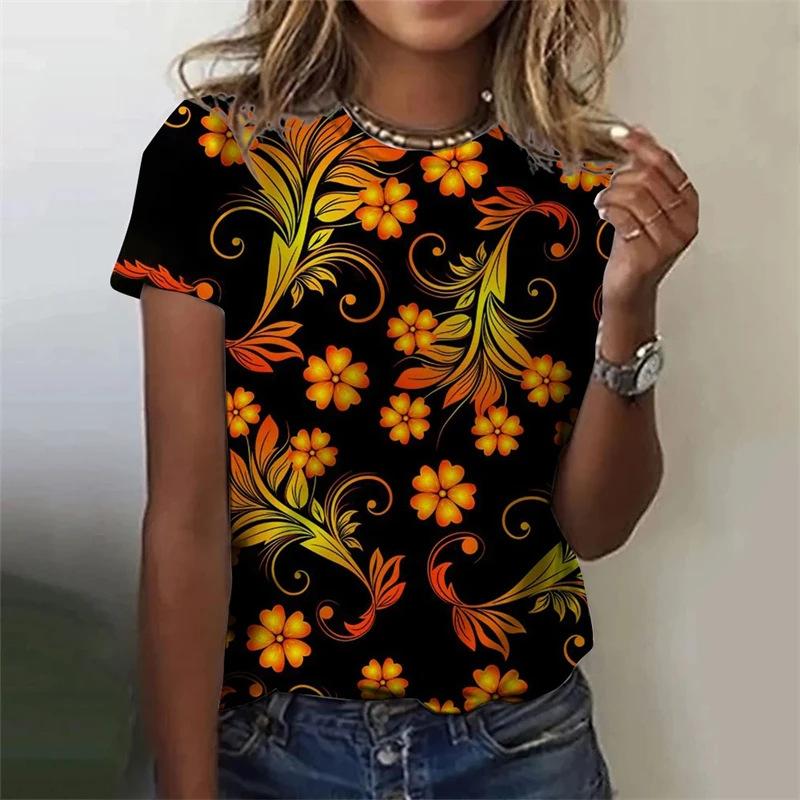 Women's T-shirt Summer Fashion Short Sleeve Top 3D Printed Casual Leopard Print Pattern T-Shirt
