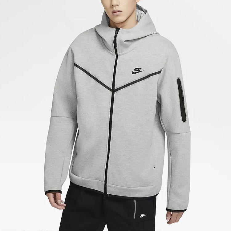 Nike Sportswear Tech Fleece Full-Zip Hoodie 'Heather Grey Black' Men's CU4489-063