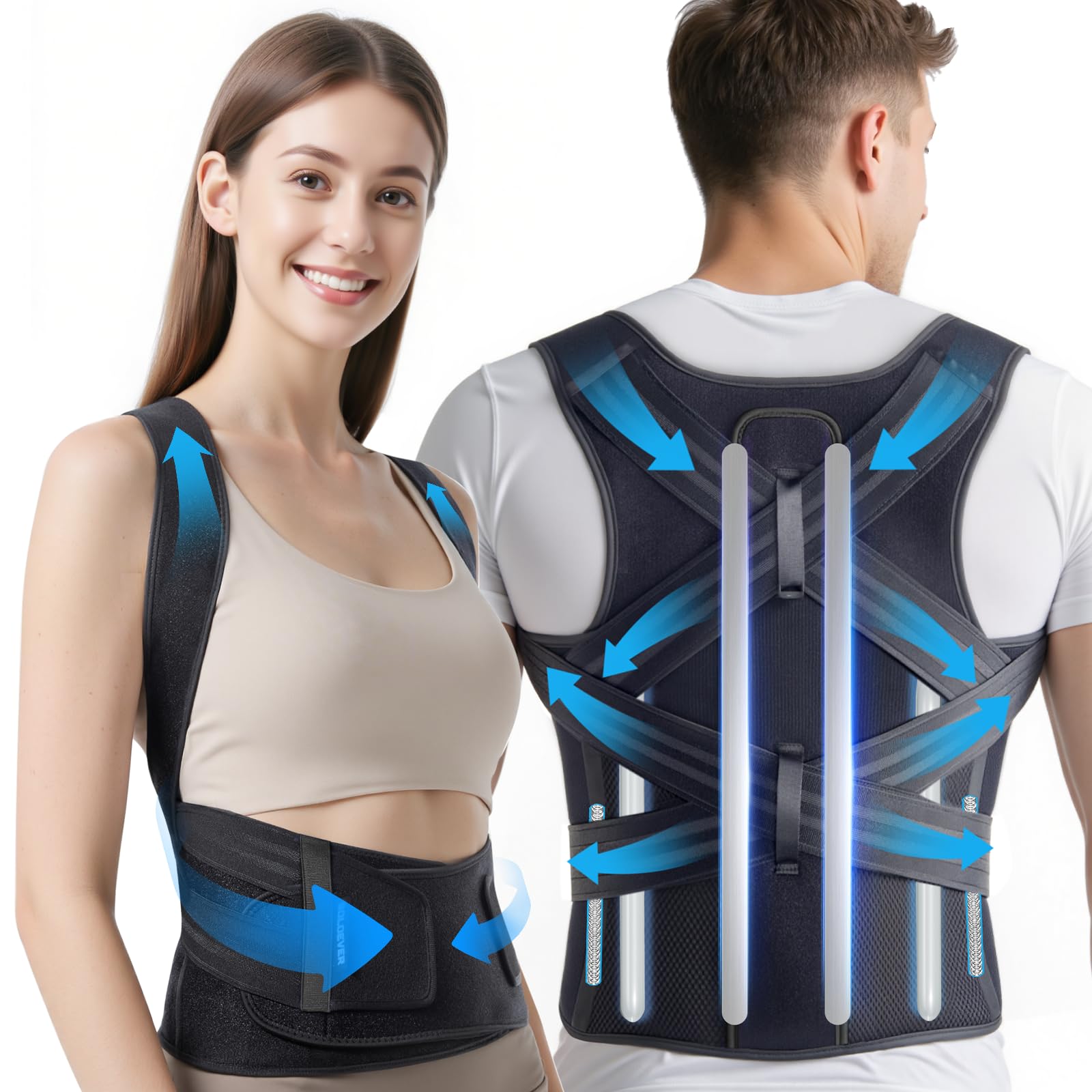 

Recommended by Japanese Physical Posture Corrector Posture Back Relieves Rounded Shoulders and Back Easy to Put on and Take Corrects and Promotes чорний