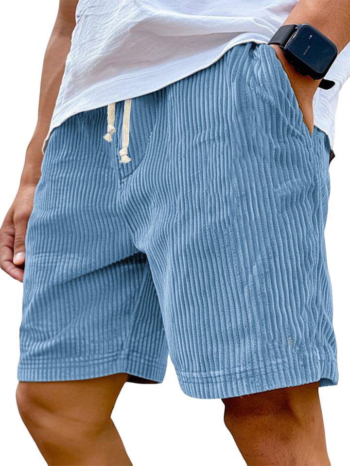 UrbanEdge 2025 Europese Heren Retro Geborduurde Corduroy Vetersluiting Casual Shorts 5XL