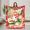 Cinnamoroll Christmas Fleece Blanket  Funny Throw Blankets for Bed Sofa Couch 125*100cm Plush Thin Quilt