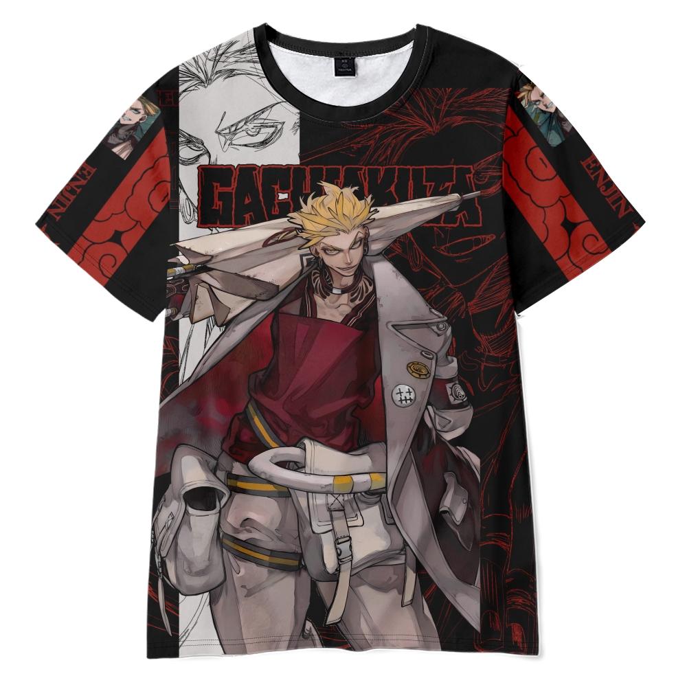 Women Men's T-shirts GACHI AKUTA Anime Printed O-Neck Oversized Short Sleeves Fashion Mens Clothing Streetwear