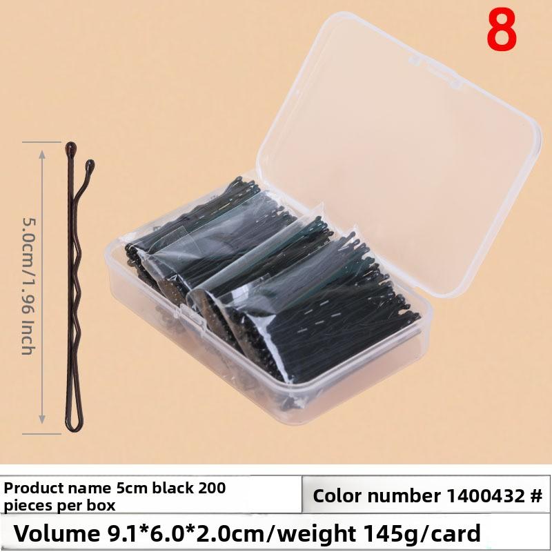 Black Steel Clip Box Contains A Straight Clip for The Bride's Updo Hairstyle Bangs Clip Wavy Hair Clip and Hair Accessory