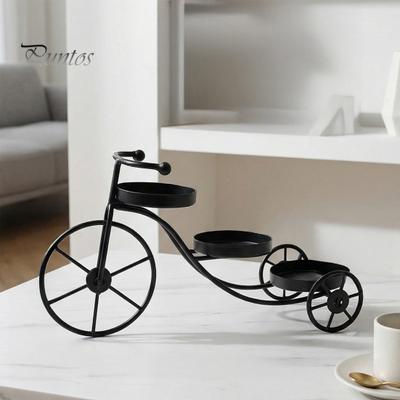 Rustic Iron Candle Stand Bicycle Shape Holder, Nordic Style Candlestick, Metal Holder Romantic Decor for Scented Candles Tealights, Home Wedding Gift