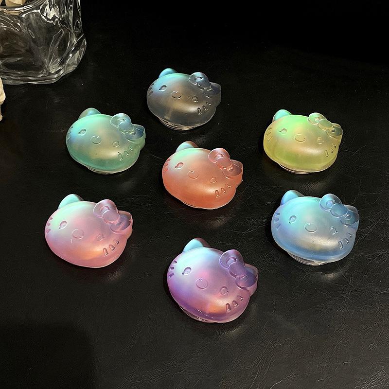 Frosted Laser Colorful Kt Cat Mobile Phone Airbag Bracket Paste Retractable Portable Stable Desktop Bracket Watch Drama