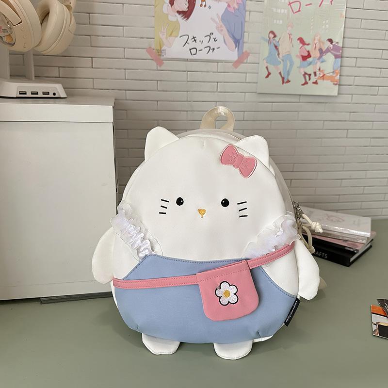 Schoolbag1011 Cute Cat Cute Face Large Capacity Casual Backpack New Trend Japanese Soft Girl New Travel Backpack