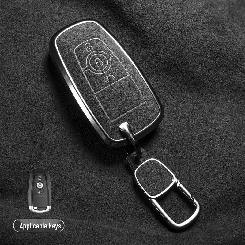Luxury Suede Key Covers for Ford Explorer ST, Escape, Edge, 4WD, Mondeo, and EVOS