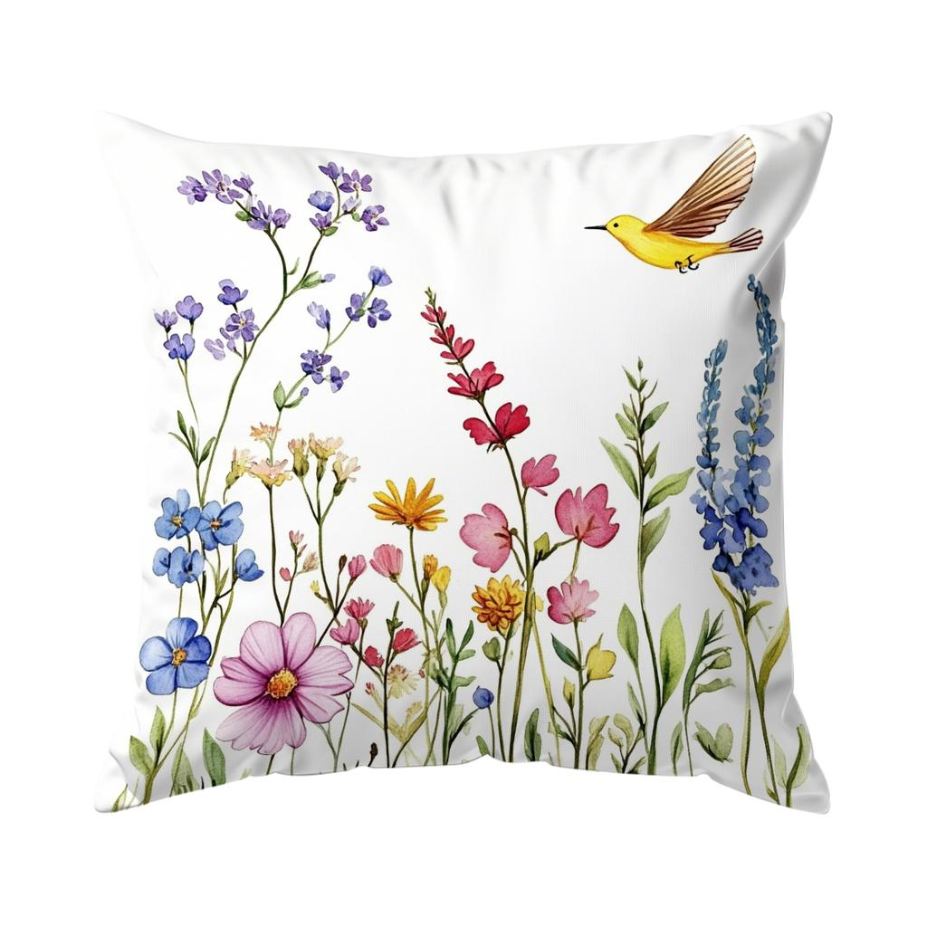 1/4pcs Floral Watercolor Painting Cushions Pillowcase Polyester Cushion Cover Throw Pillow Pillowcover Home Car Sofa Decor