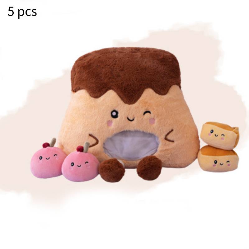 

Cake Pudding Plush Stuffed Toy Doll Huggable Pillow Pp Cotton Filling Kids Gift коричневый