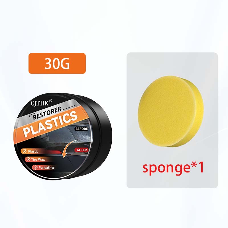 

Car Plastic Restorer Back To Black Gloss Auto Interior Leather & Panel Renewal Wax Coating Agent Auto Polish And Repair Coating 30g with sponge
