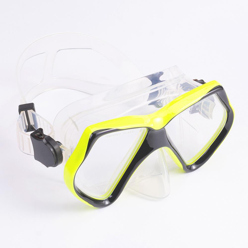 Snorkel Mask Swimming Goggles Diving Training Skirt Tube Silicone Temp Glass Lens Anti-Leak Anti-Fog Wide View Adjustable Strap