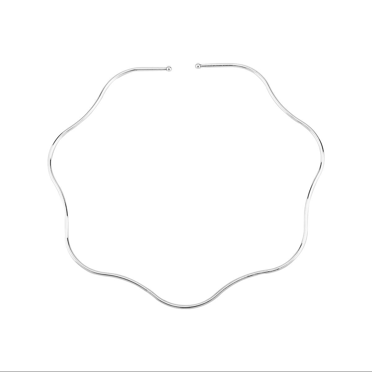 

European and American simple metal wavy opening collar, personalized and creative geometric niche cold wind necklace