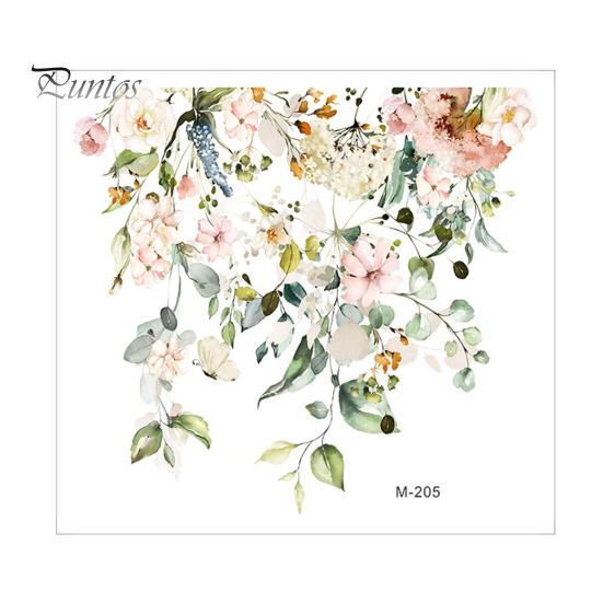 Floral Toilet Lid Decal Seat Self Adhesive Strong Stickiness Decorative Waterproof Removable Plant Leaves Flowers Sticker Flower