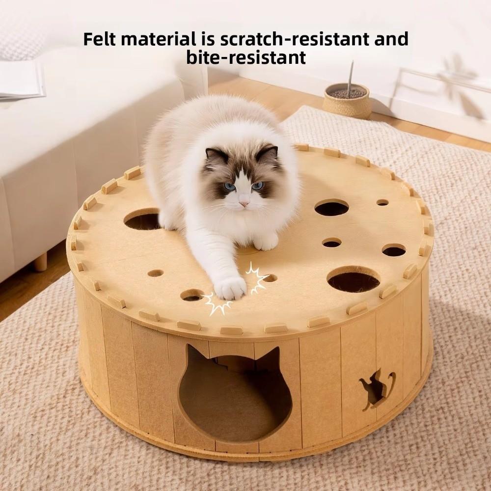 Wear-Resistant Felt Cat Toy Tunnel Breathable Cat Hiding Nest Cat Tunnel House  Home Indoor