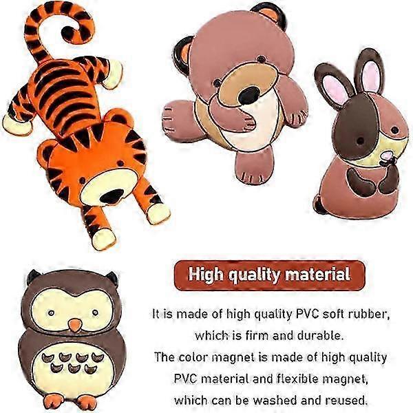 9 pcs rubber fridge magnets, animal fridge magnets, cute 3D-fri