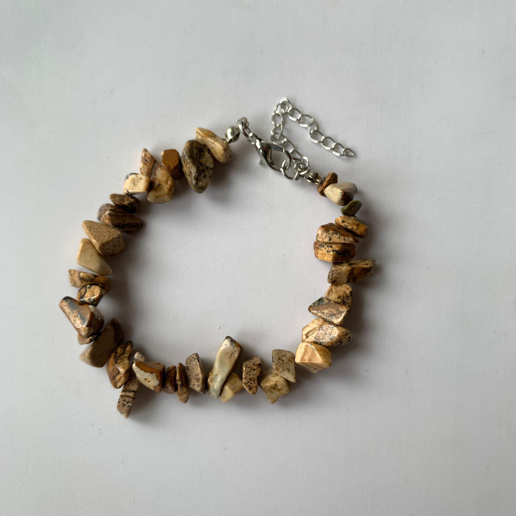 Семицветный чокер из натурального дробленого камня и кристаллов - Ожерелье в пляжном стиле для весны/лета